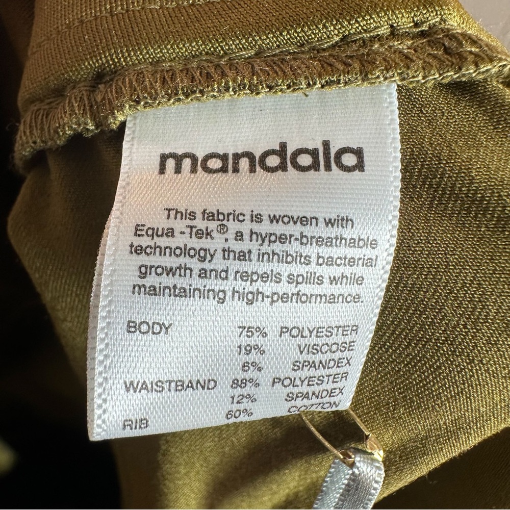NWT Mandala Size Large High Waisted Drawstring Jogger Scrub Pant Olive Green - Picture 9 of 10